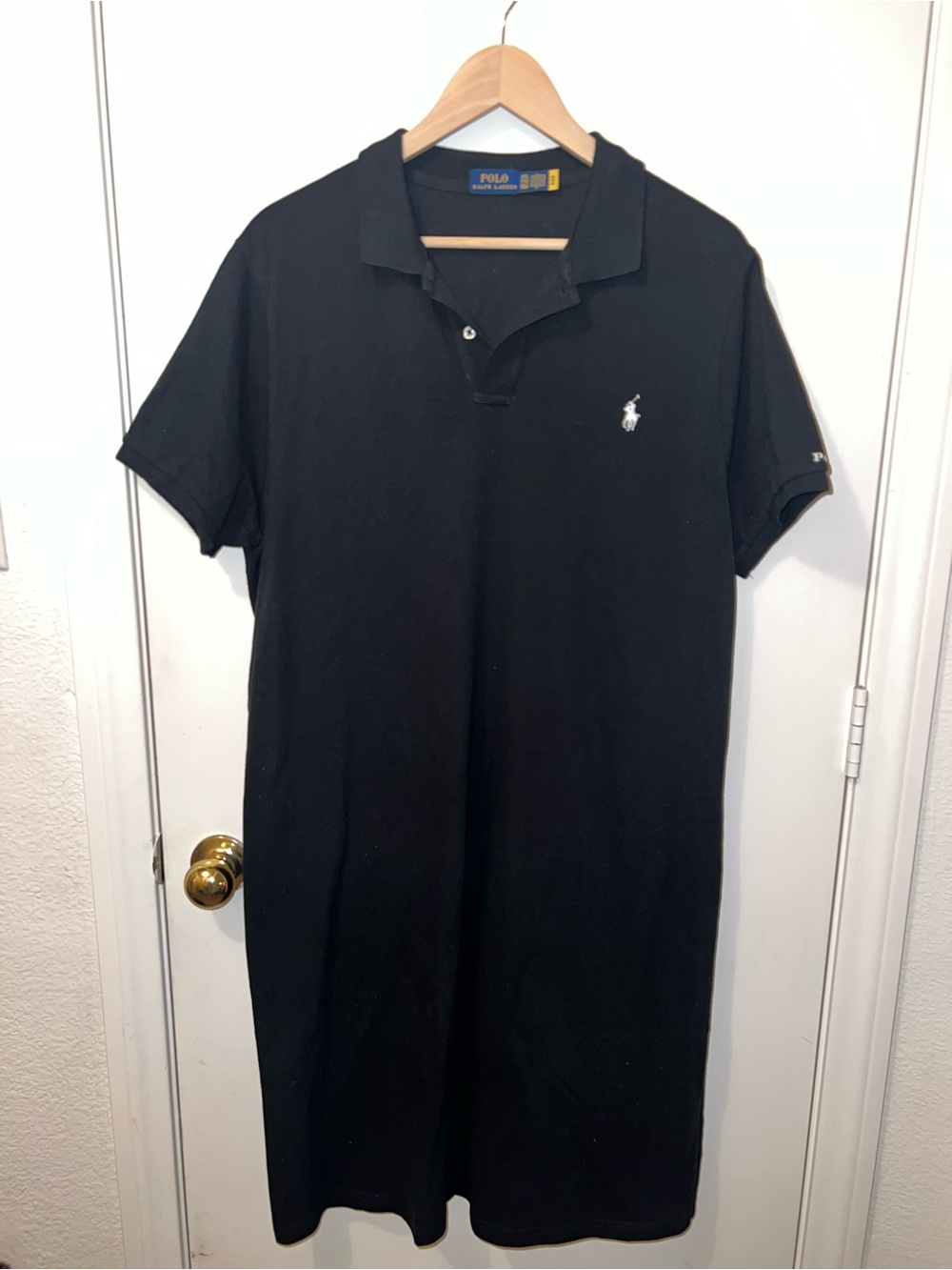Ralph Lauren Black Polo Shirt with White Pony Embroidery